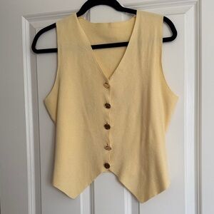 Women's yellow Button-Up Vest